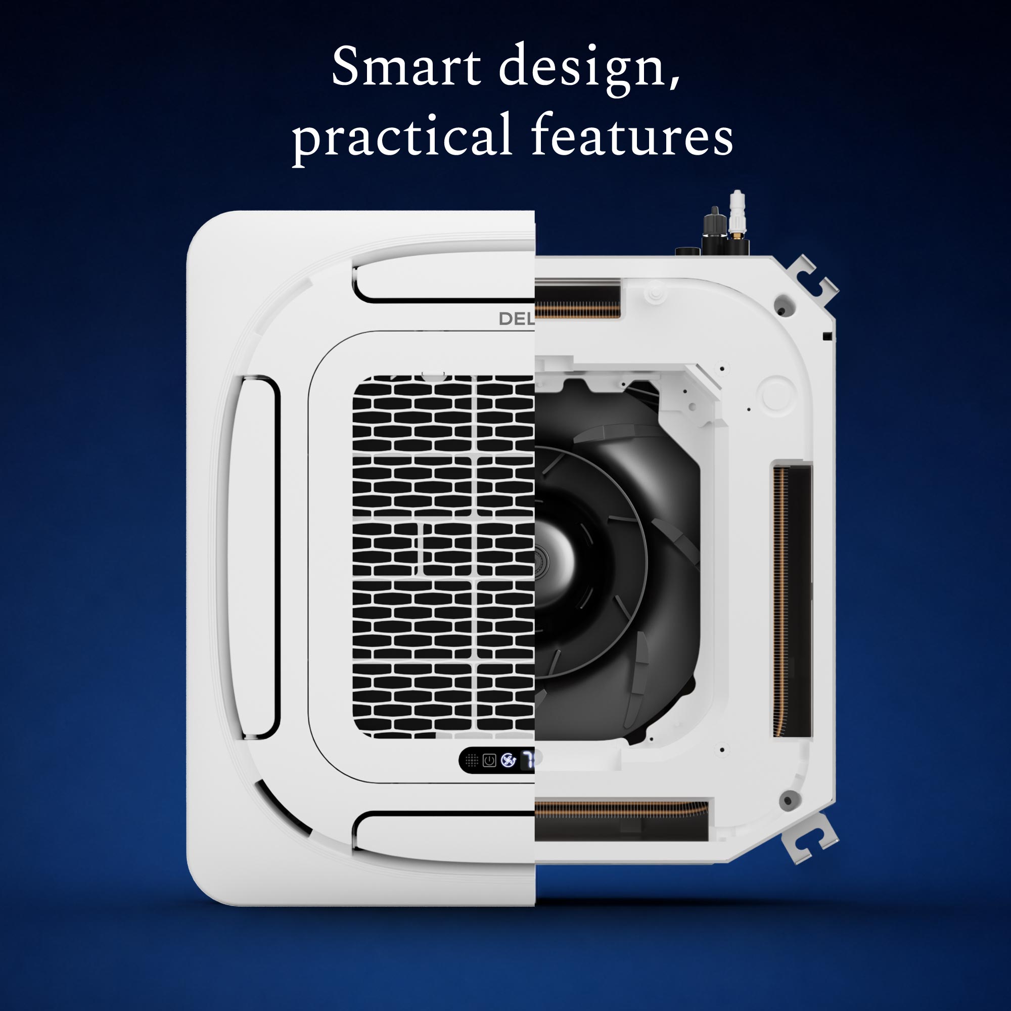 DELLA 9,500 BTU 23 SEER2 Ceiling Cassette Ductless Mini Split AC - Up to 400 Sq.Ft.