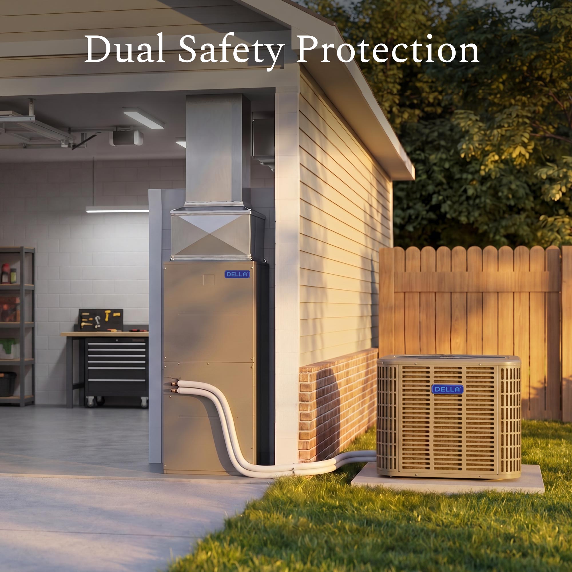 DELLA 24,000 BTU 18 SEER2 Ducted Central Air Conditioner with Air Handler