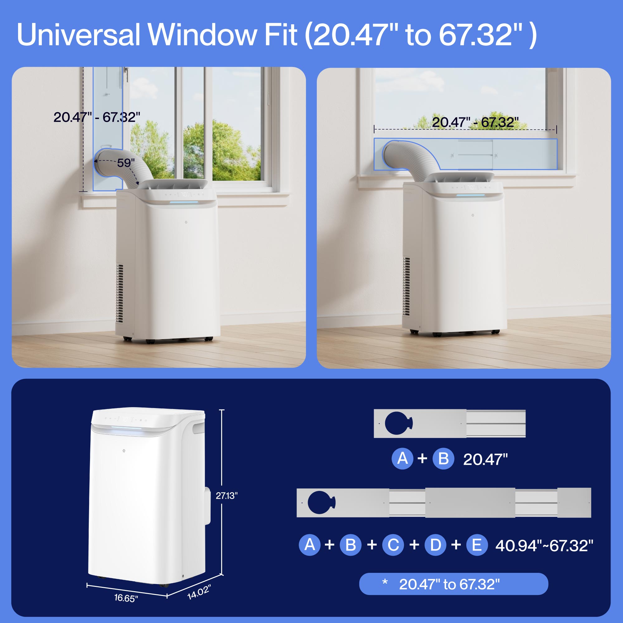 DELLA 12,000 BTU Smart Portable Air Conditioner for Rooms Up to 270 Sq. Ft.