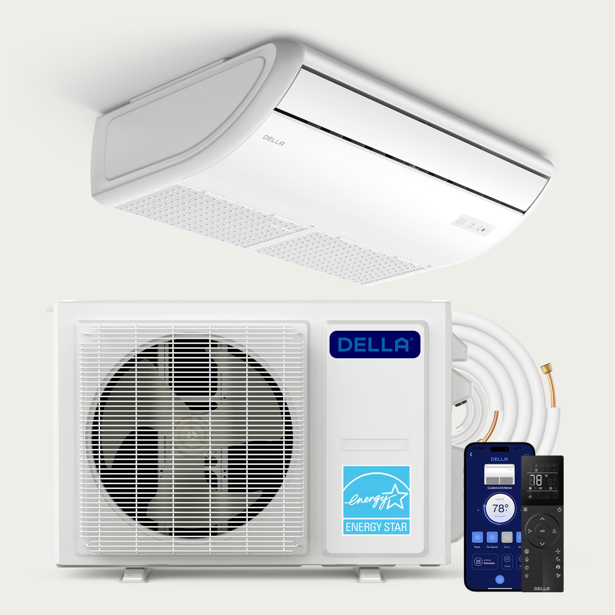 DELLA 18000 BTU 20.5 SEER2 Floor Mounted Mini Split AC - Up to 1000 Sq. Ft.