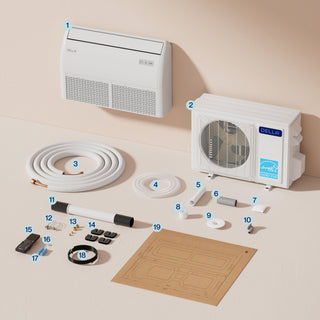 DELLA 18000 BTU 20.5 SEER2 Floor Mounted Mini Split AC - Up to 1000 Sq. Ft.