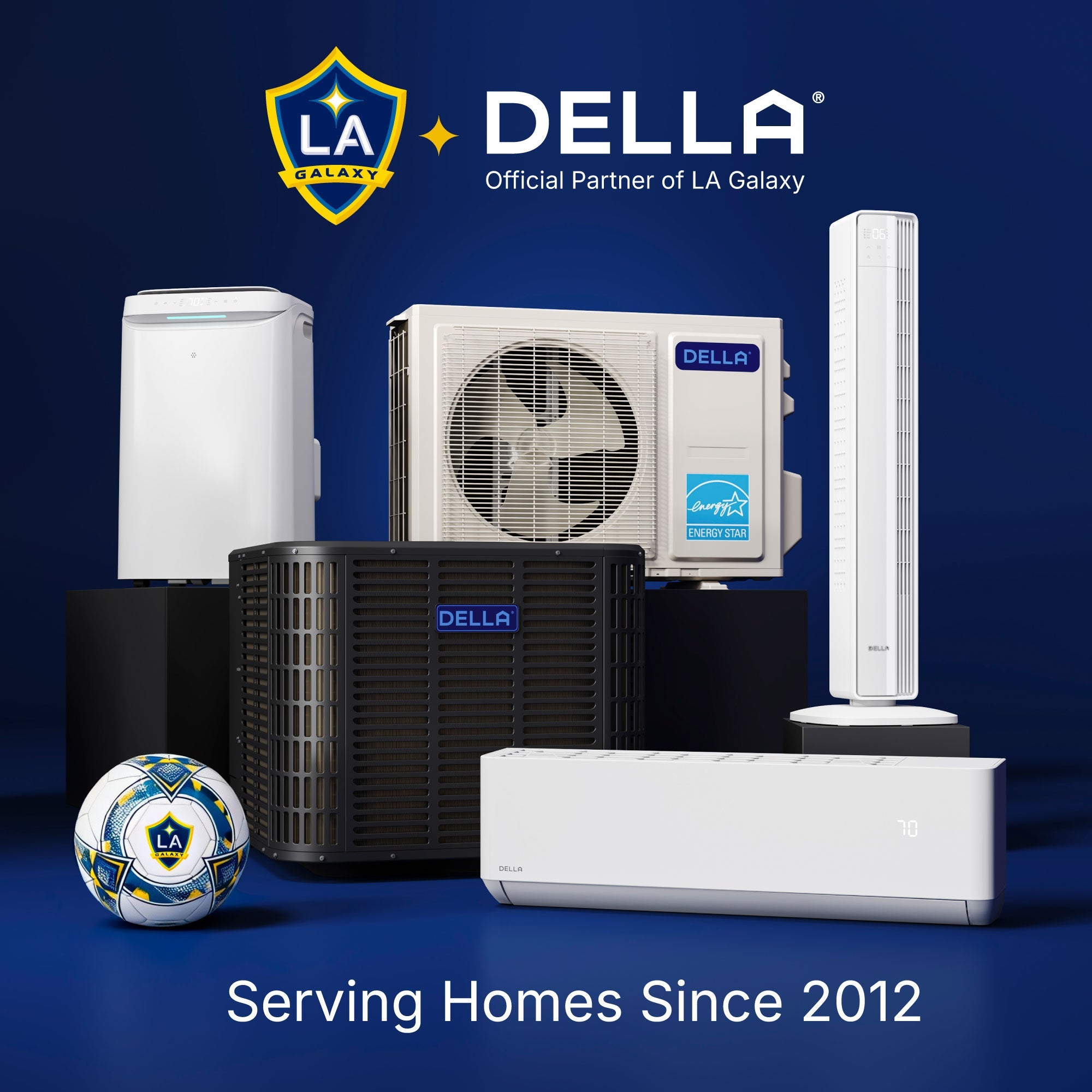 DELLA 9,500 BTU 23 SEER2 Ceiling Cassette Ductless Mini Split AC - Up to 400 Sq.Ft.