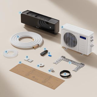 DELLA Umbra Series 18000 BTU 19 SEER2 Mini Split Heat Pump AC - 230V, Up to 1000 Sq.Ft.