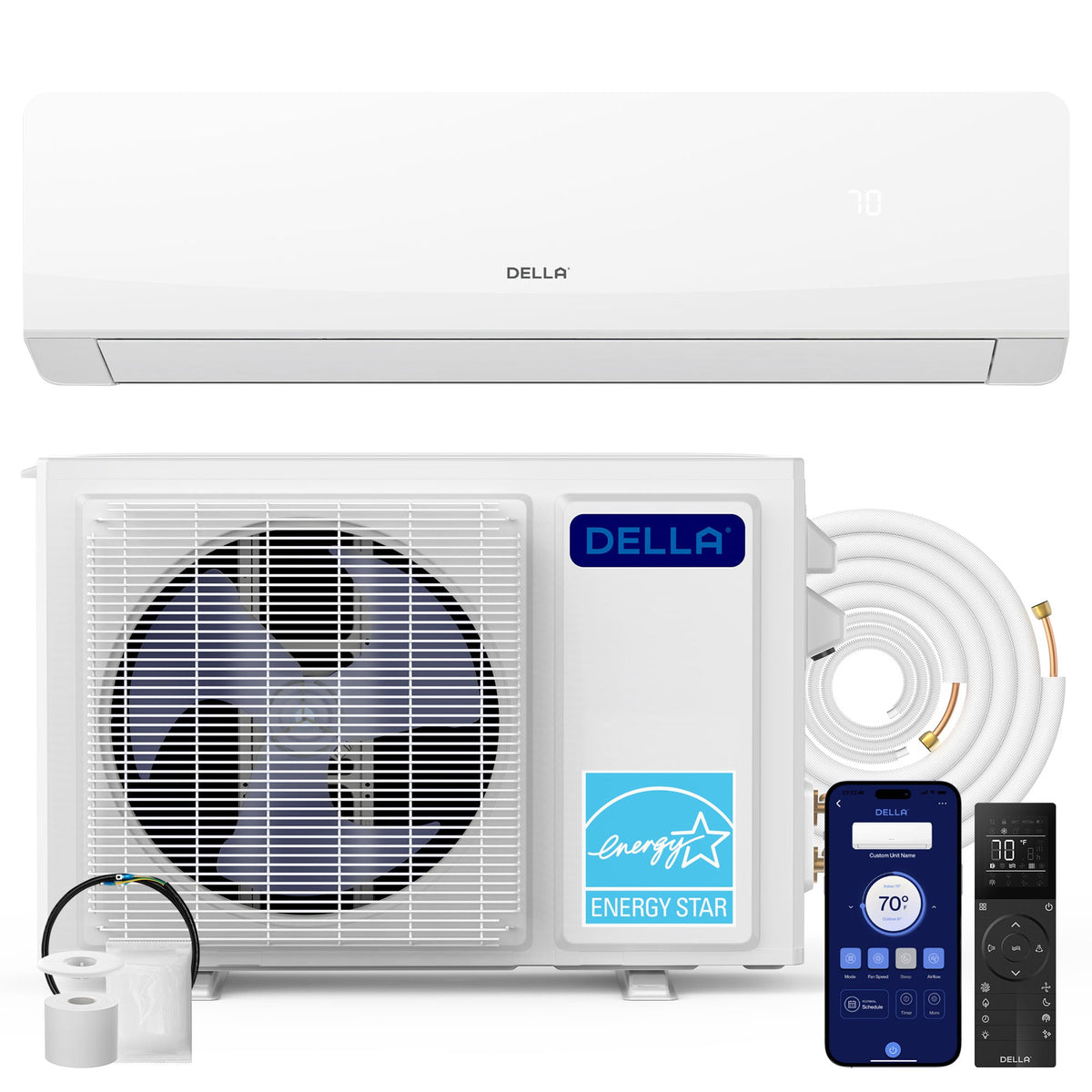 DELLA Serena Series 18000 BTU 22 SEER2 Mini-Split Heat Pump AC - Up to