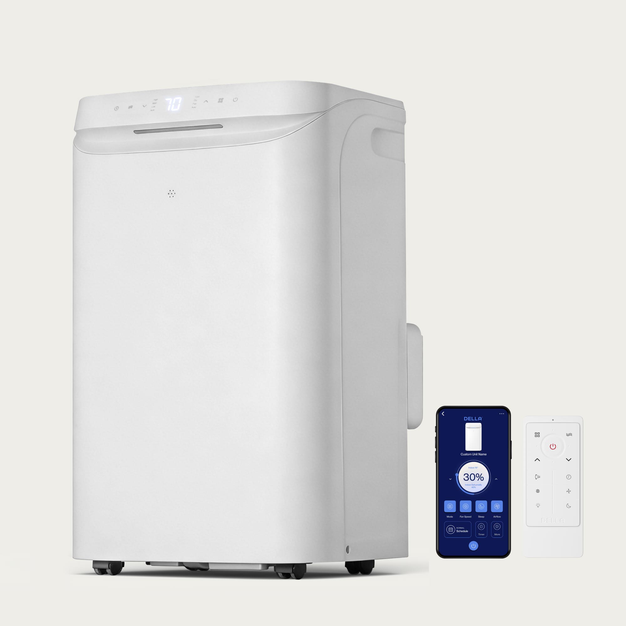 DELLA 12,000 BTU Smart Portable Air Conditioner for Rooms Up to 350 Sq. Ft.