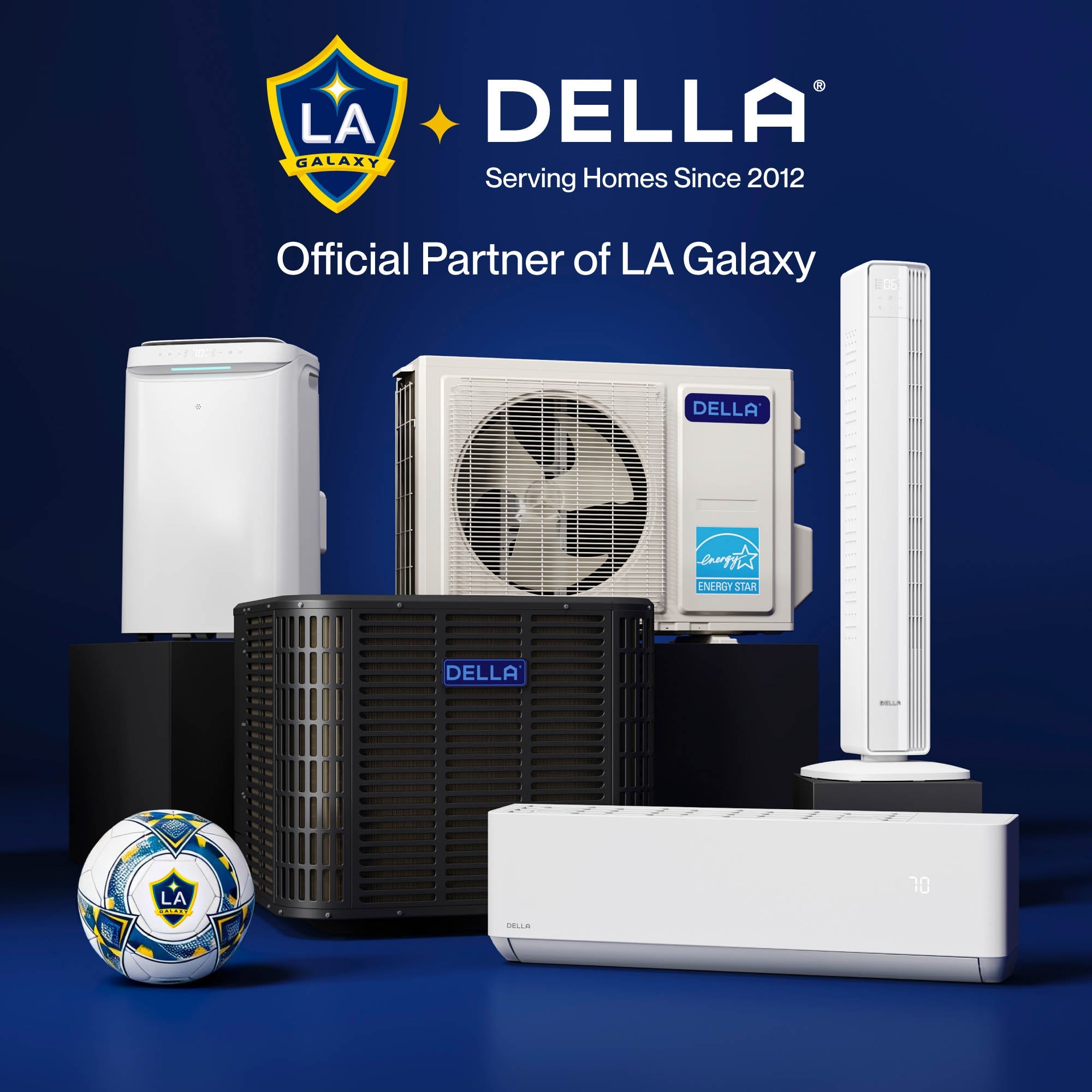 DELLA 14,000 BTU Drainage-Free Portable Air Conditioner for Rooms Up to 290 Sq. Ft.