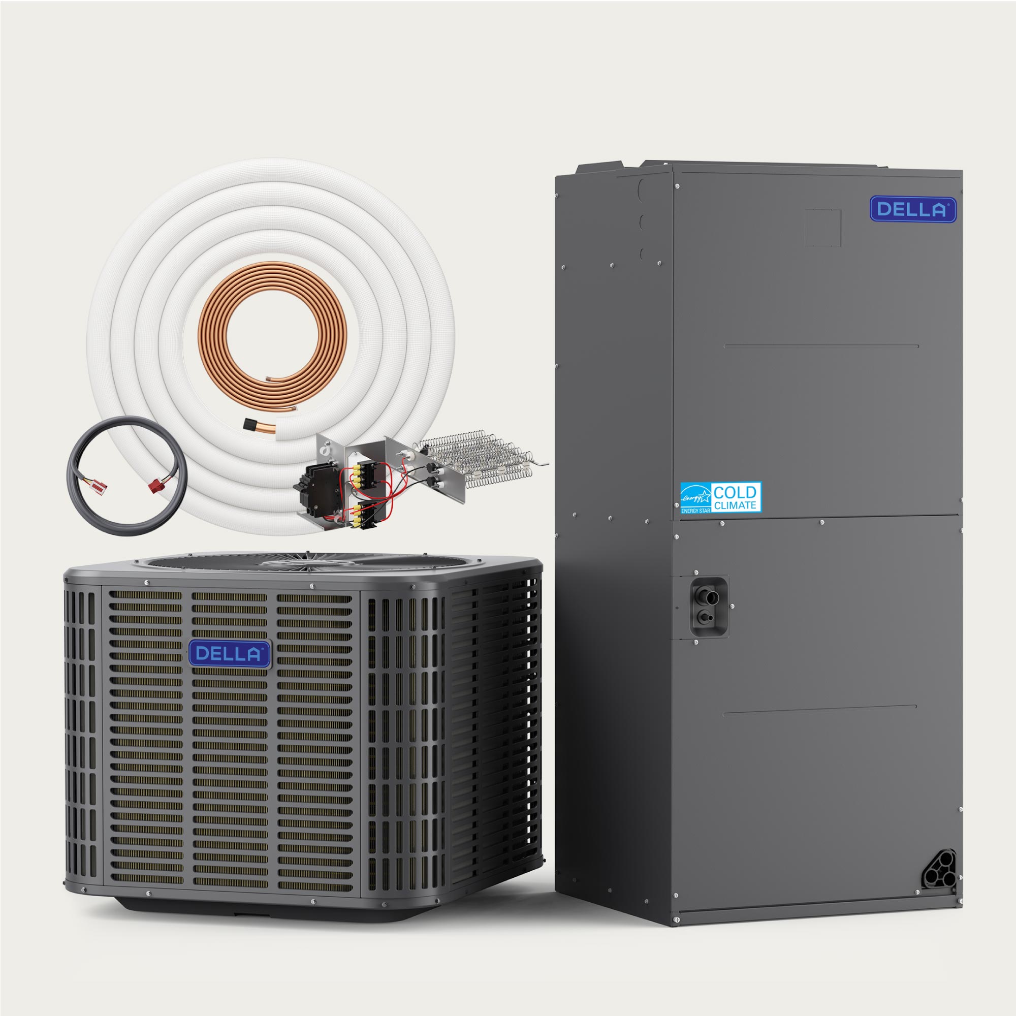 DELLA 24,000 BTU 18 SEER2 Ducted Central Air Conditioner with Air Handler