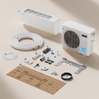 DELLA Vita Series 28000 BTU Dual Zone Mini Split AC (9K+18K) - Up to 1400 Sq.Ft.