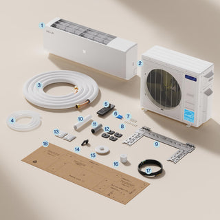 DELLA Vario Series 45000 BTU Tri-Zone Mini Split AC with R-454B (18K+18K+24k) - Up to 3500 Sq.Ft.