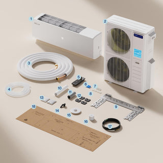 DELLA Vario Series 55000 BTU Tri-Zone Mini Split AC (18K+18K+18K) - Up to 3000 Sq.Ft.