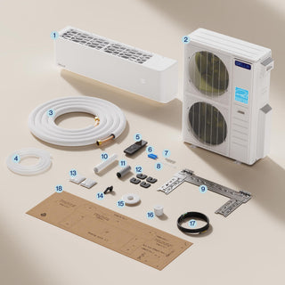 DELLA Optima Pro CloudAir Series 48000 BTU Five Zone Mini Split AC (6K+6K+9K+12K+18K) - Up to 2550 Sq.Ft.
