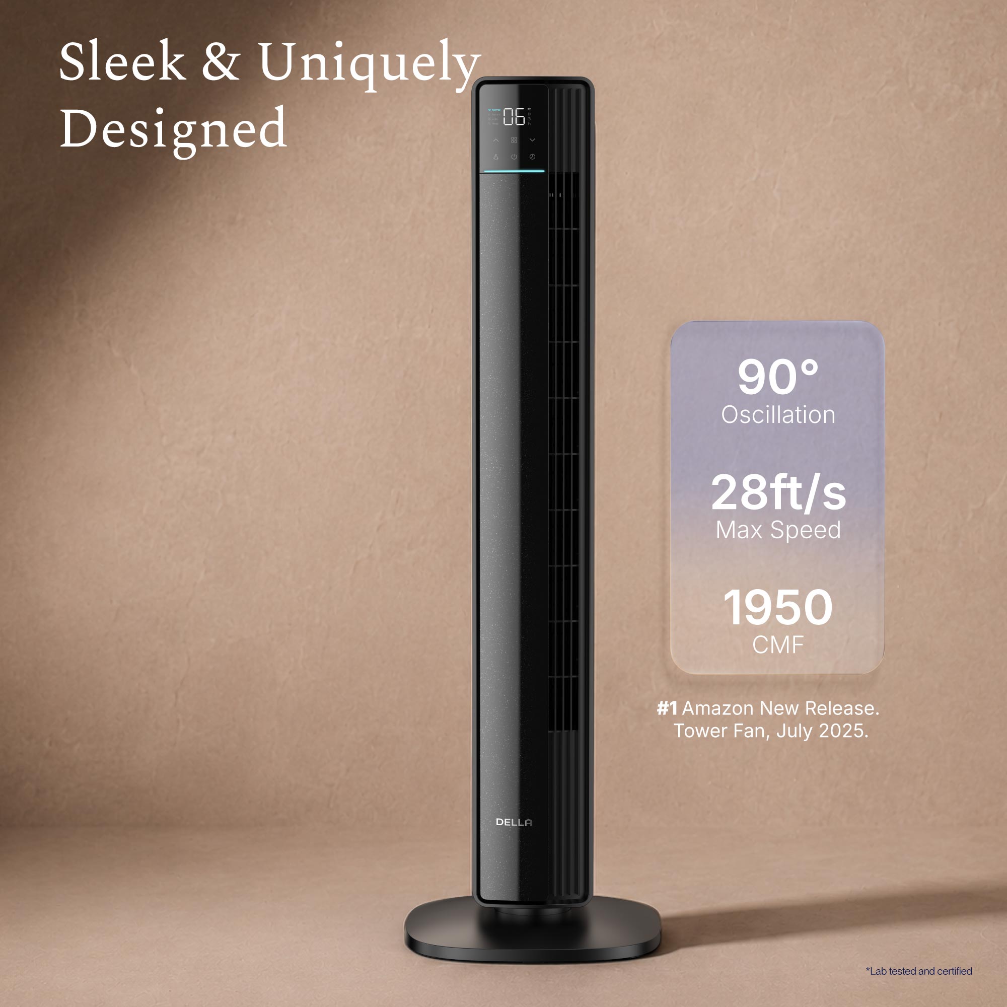 DELLA 42" Ultra Quiet Smart Tower Fan with Voice/APP/Remote Control