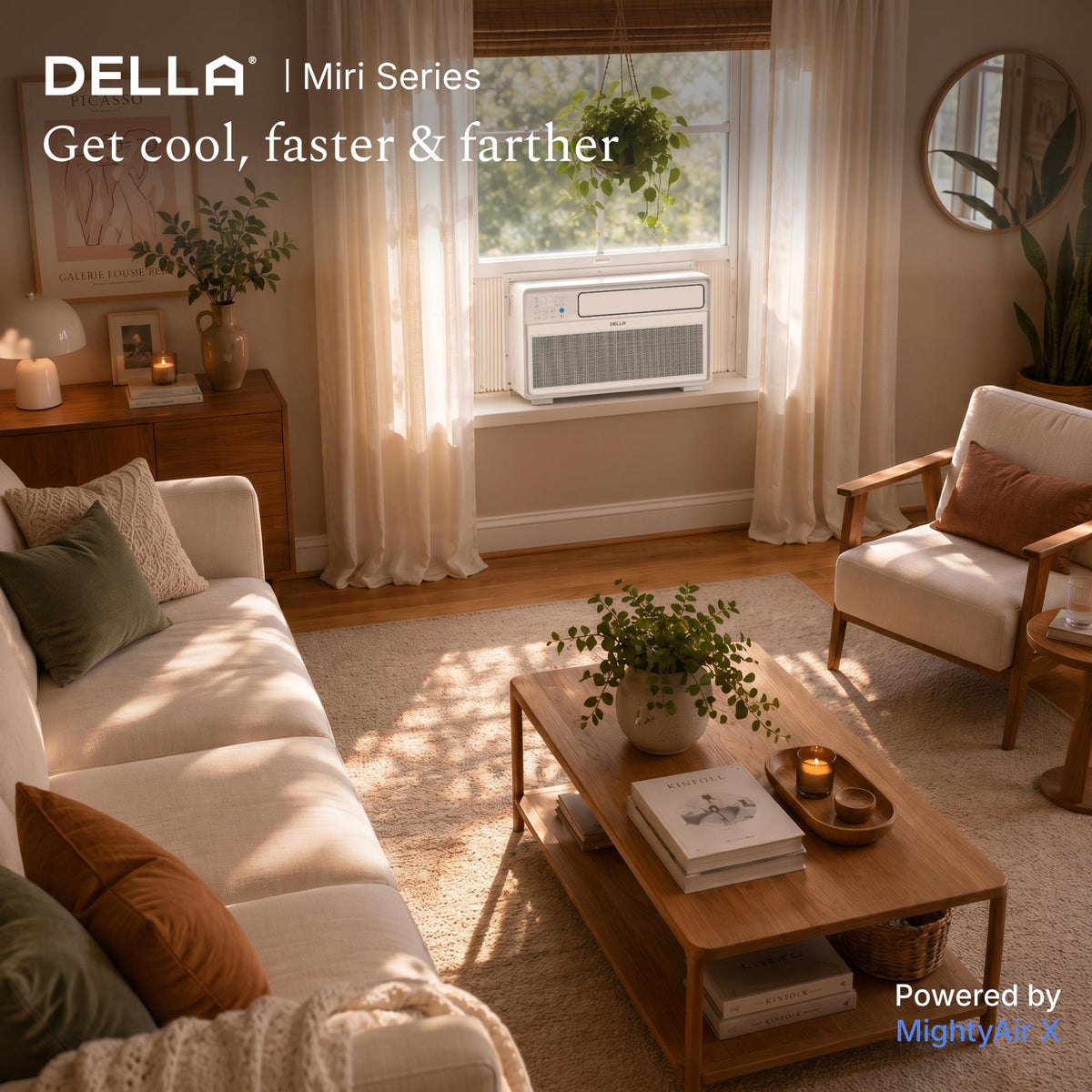 DELLA Miri Series 10000 BTU Smart Inverter Window Air Conditioner Ultra Quiet AC Unit Cools up to 440 Sq.Ft.