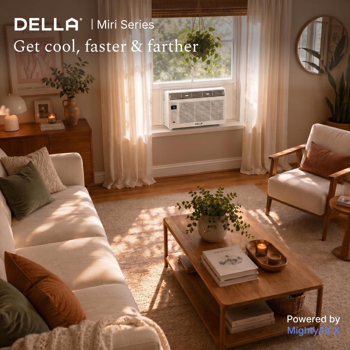 DELLA 5000 BTU Window Air Conditioner with GEO Location, WIFI & Remote Controls, Cools Up to 150 Sq. Ft.