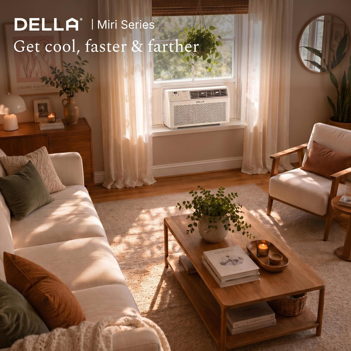 DELLA Fenestra Series 10000 BTU Smart Window AC with Remote/App Control, Cools Up to 450 Sq. Ft