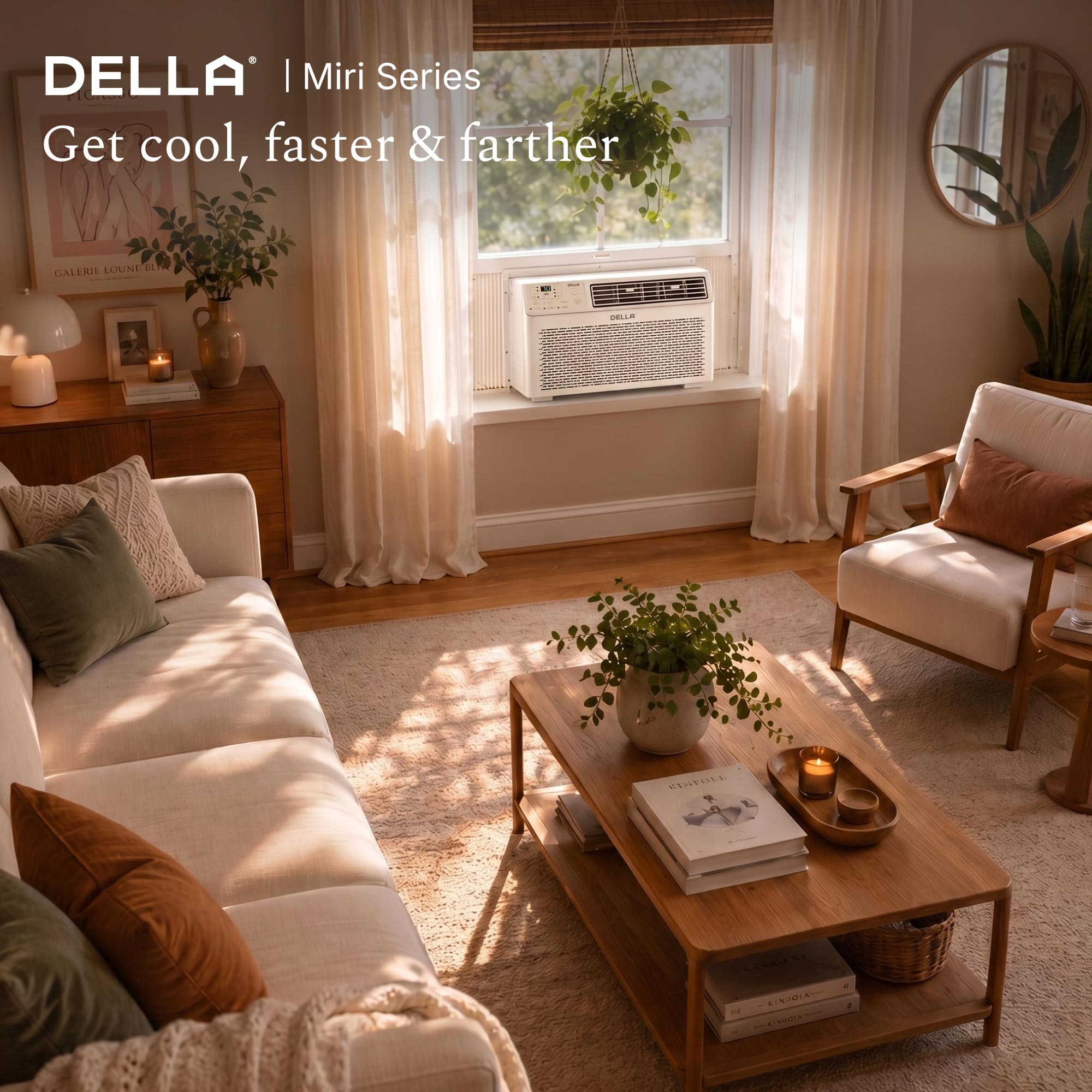 DELLA Fenestra Series 8000 BTU Smart Window Air Conditioner, Cools Up to 350 Sq. Ft