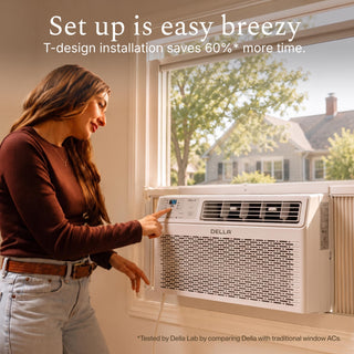 DELLA Fenestra Series 10000 BTU Smart Window AC with Remote/App Control, Cools Up to 450 Sq. Ft