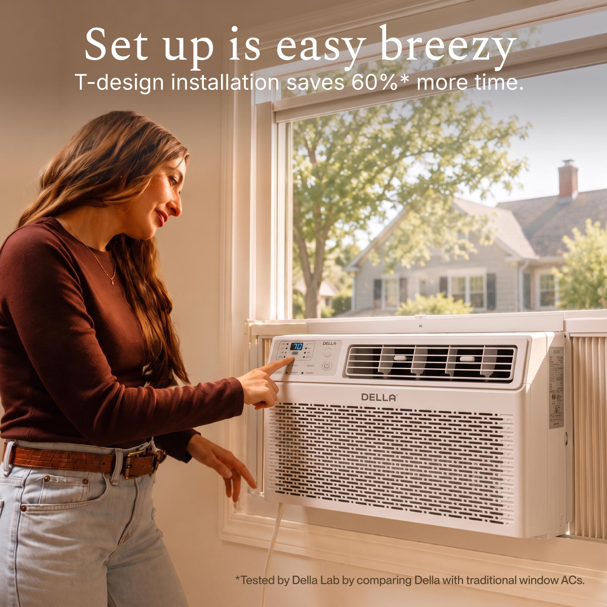 DELLA Fenestra Series 8000 BTU Smart Window Air Conditioner, Cools Up to 350 Sq. Ft