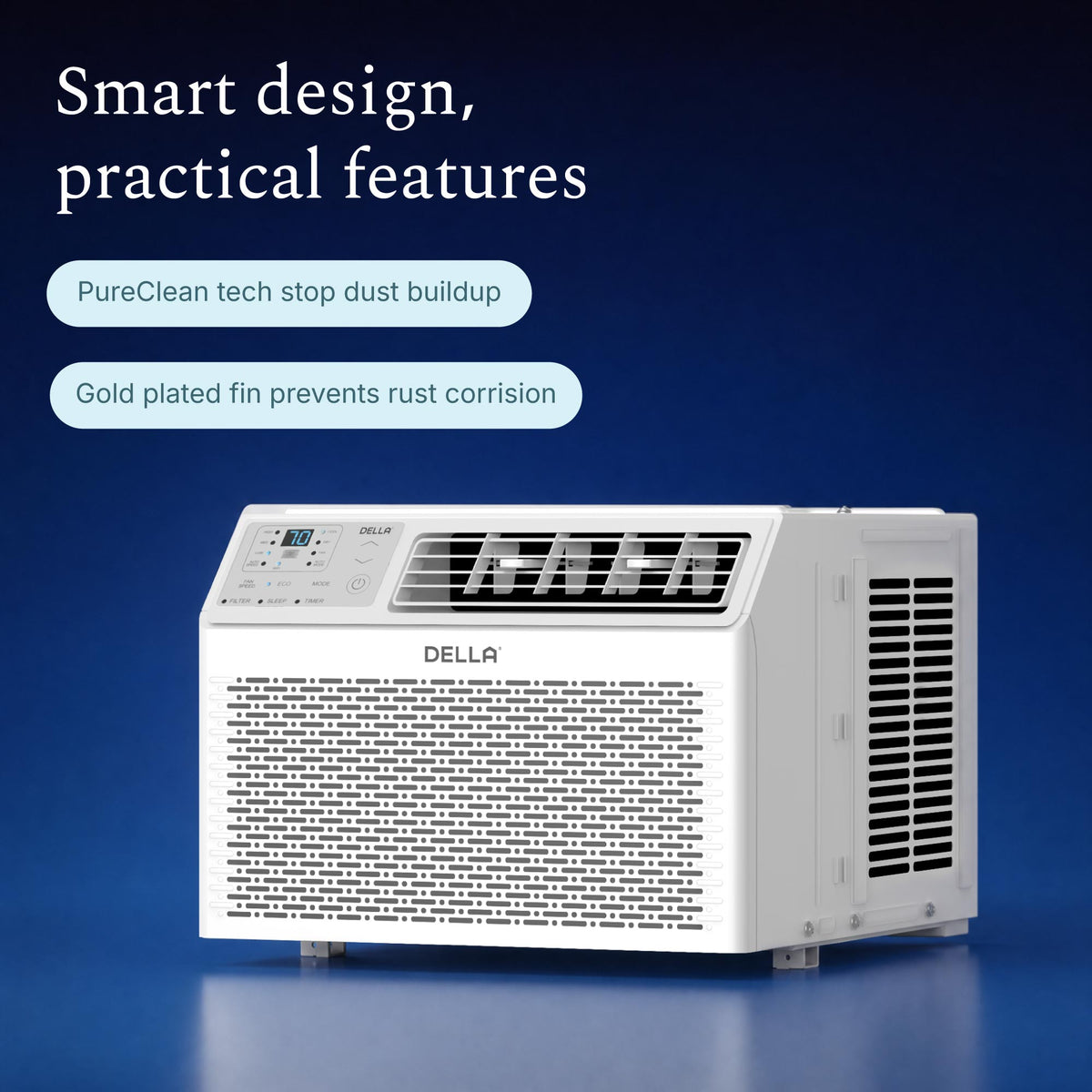 DELLA Fenestra Series 8000 BTU Smart Window Air Conditioner, Cools Up to 350 Sq. Ft