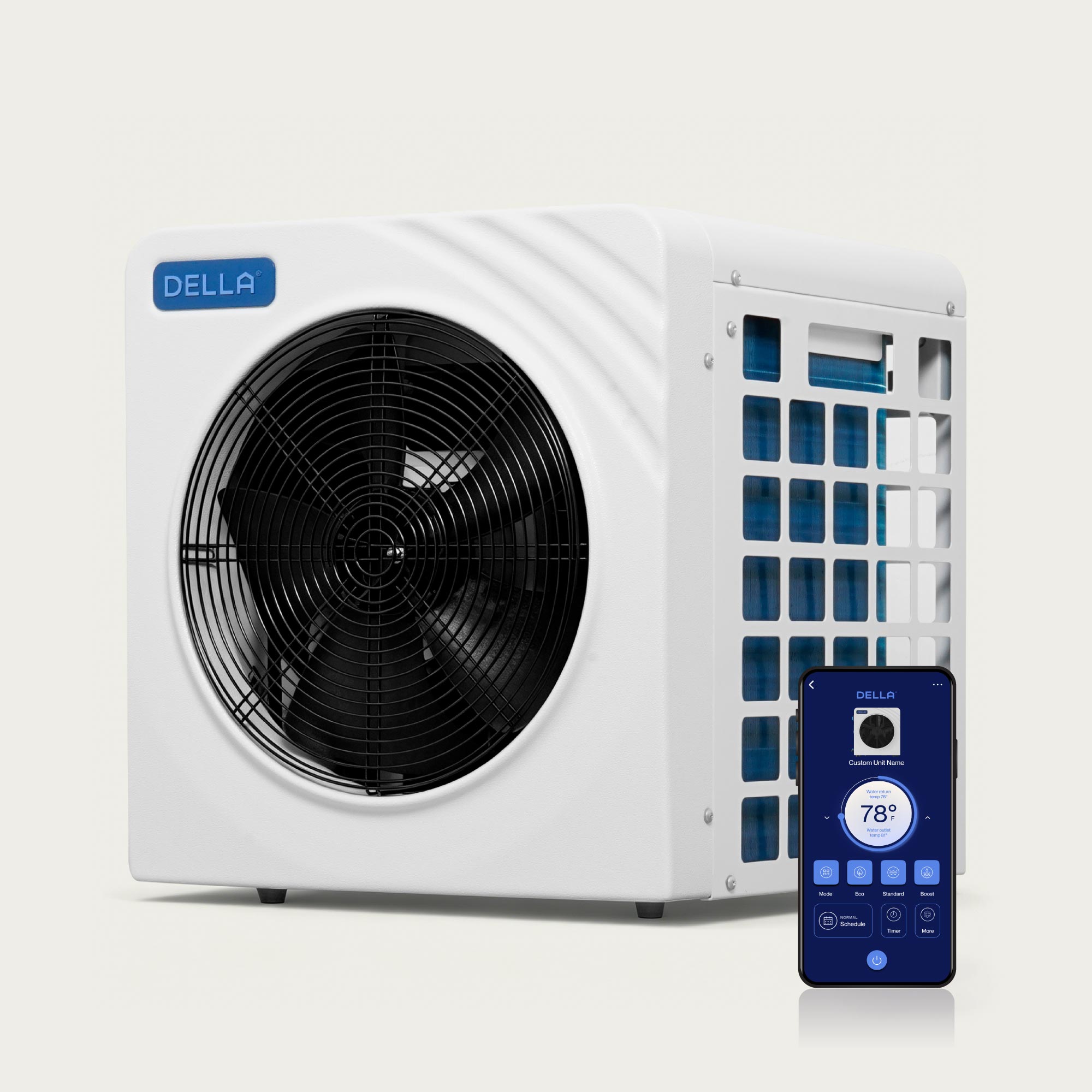 DELLA Omi Spark Series 21,000 BTU Mini Inverter Pool Heat Pump for Pools up to 7,000 Gallons